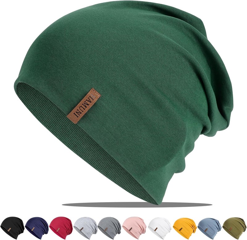 HAMUNI Slouchy Beanie for Women Cotton Beanies Hats Men Lightweight Soft Chemo Headwear Warm Skull Cap for All Seasons - Image 1